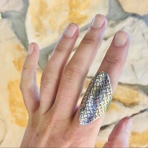 Silver Woven Knuckle Ring